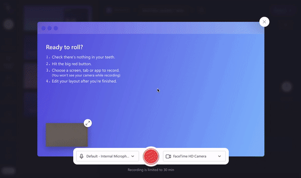 Step 4. Start your screen and webcam recording