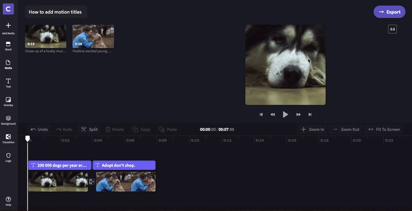 How to add motion titles to videos and slideshows step 6