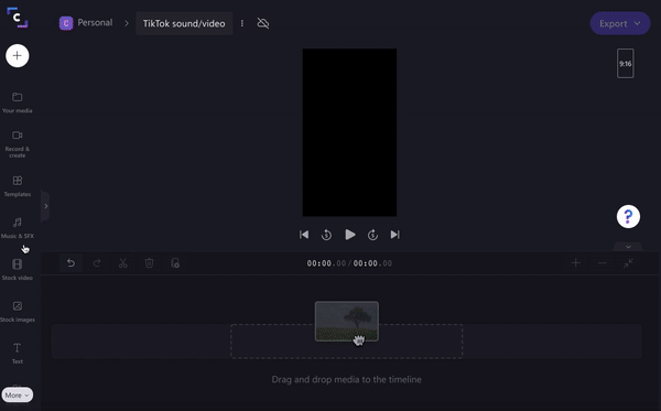 B) Select stock footage to create a new TikTok video
