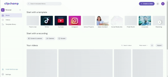 Step 2. Create a new video