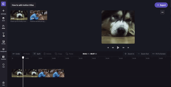 How to add motions titles to videos and slideshows step 5