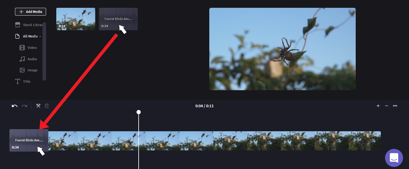 Add audio to a video