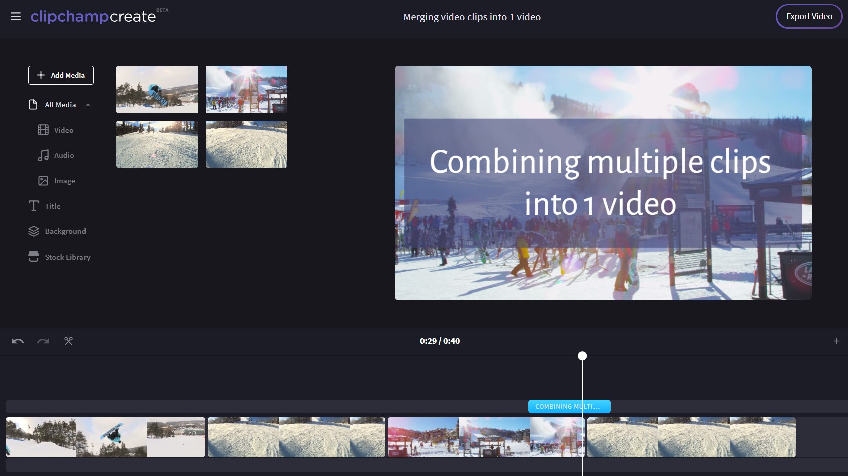 Combinare video online