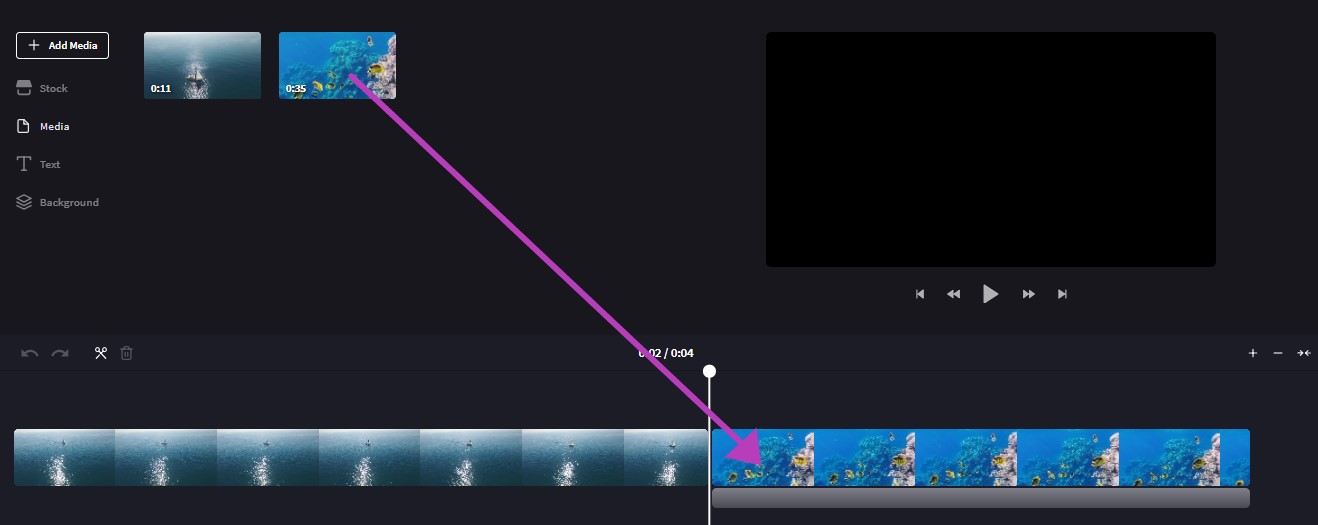 Adding more video files to the timeline