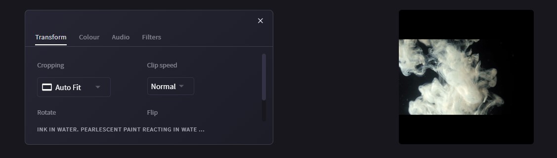 Crop auto-fit to adjust the video