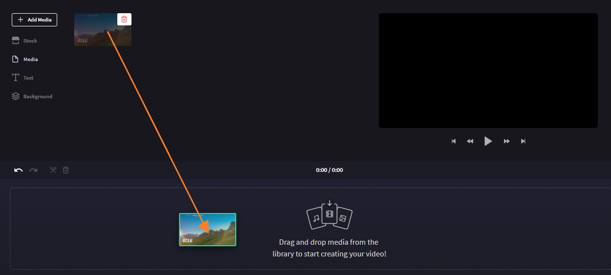 Add your video to the timeline to start adjusting the colours