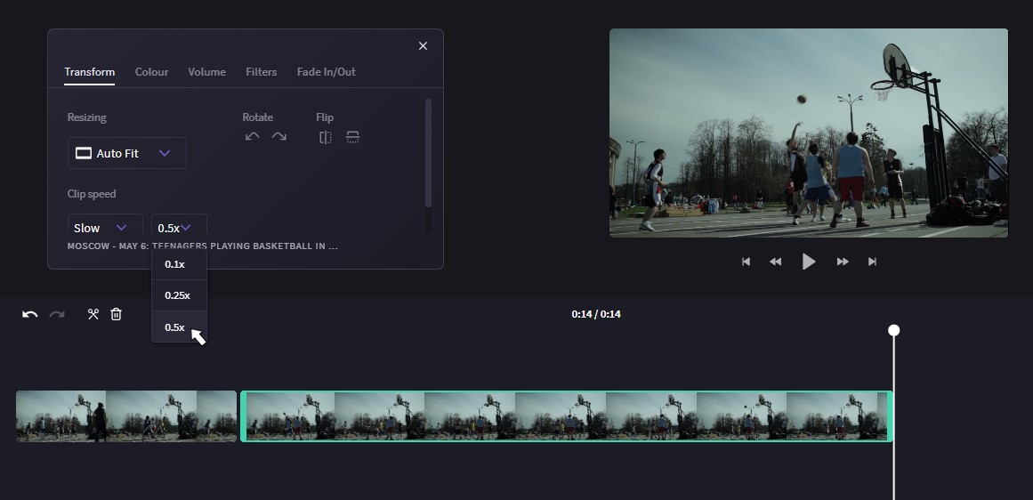 Slow down part of your video and leave the rest as it is
