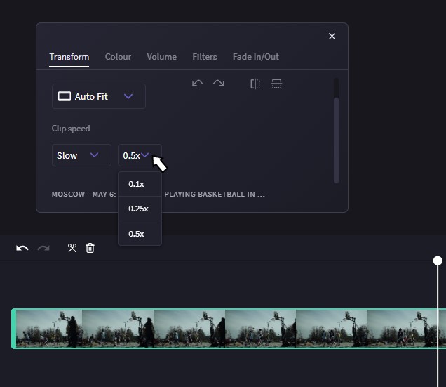 Slow down video online with Clipchamp