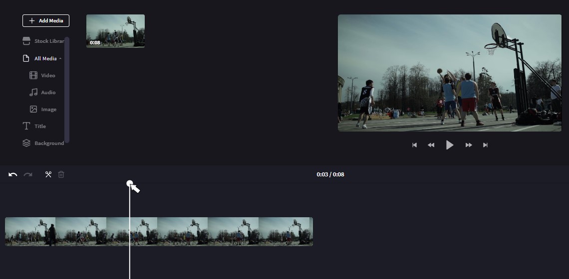 Use the scrubber to make precise edits to your video