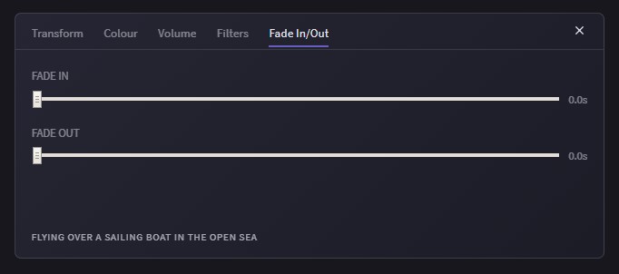 Editor for applying video fades