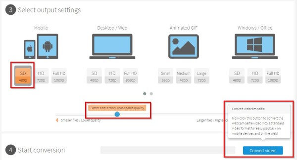 convert your webcam video to share it and make it smaller