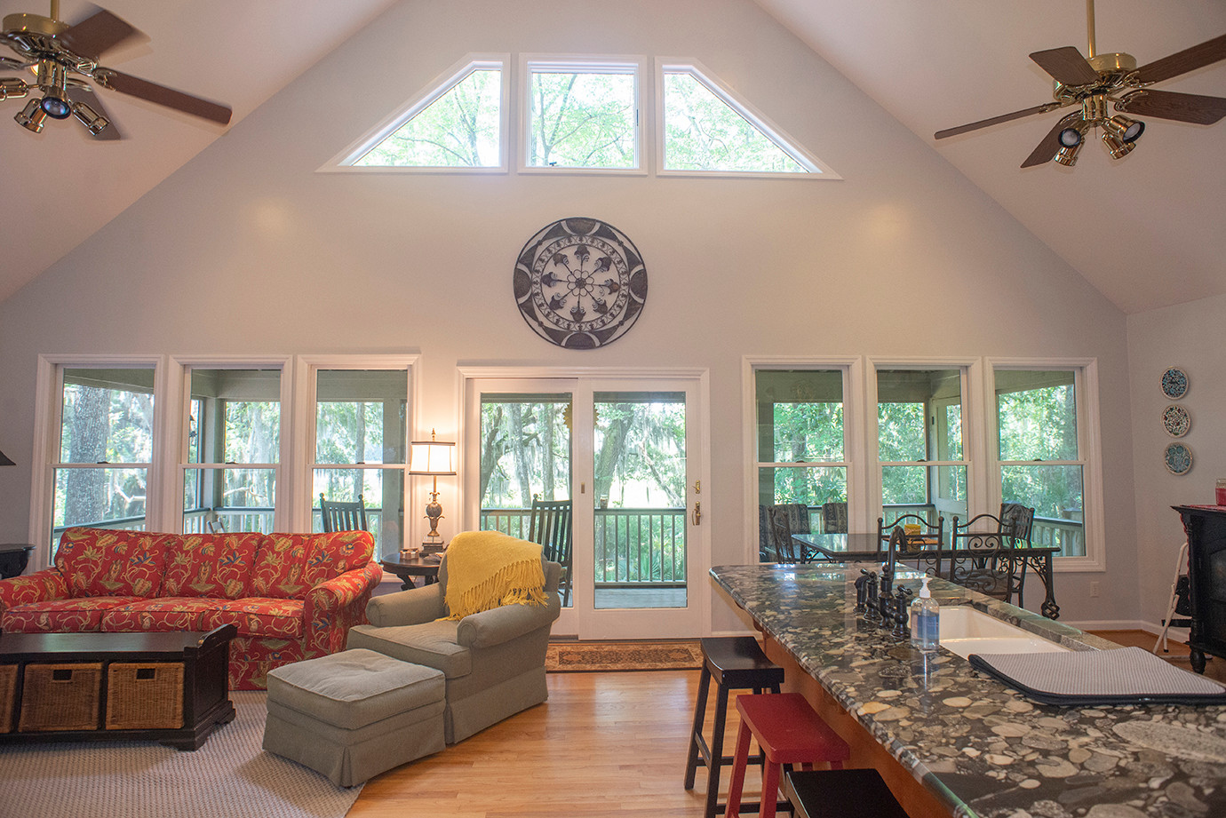 guest livingroom kitchen