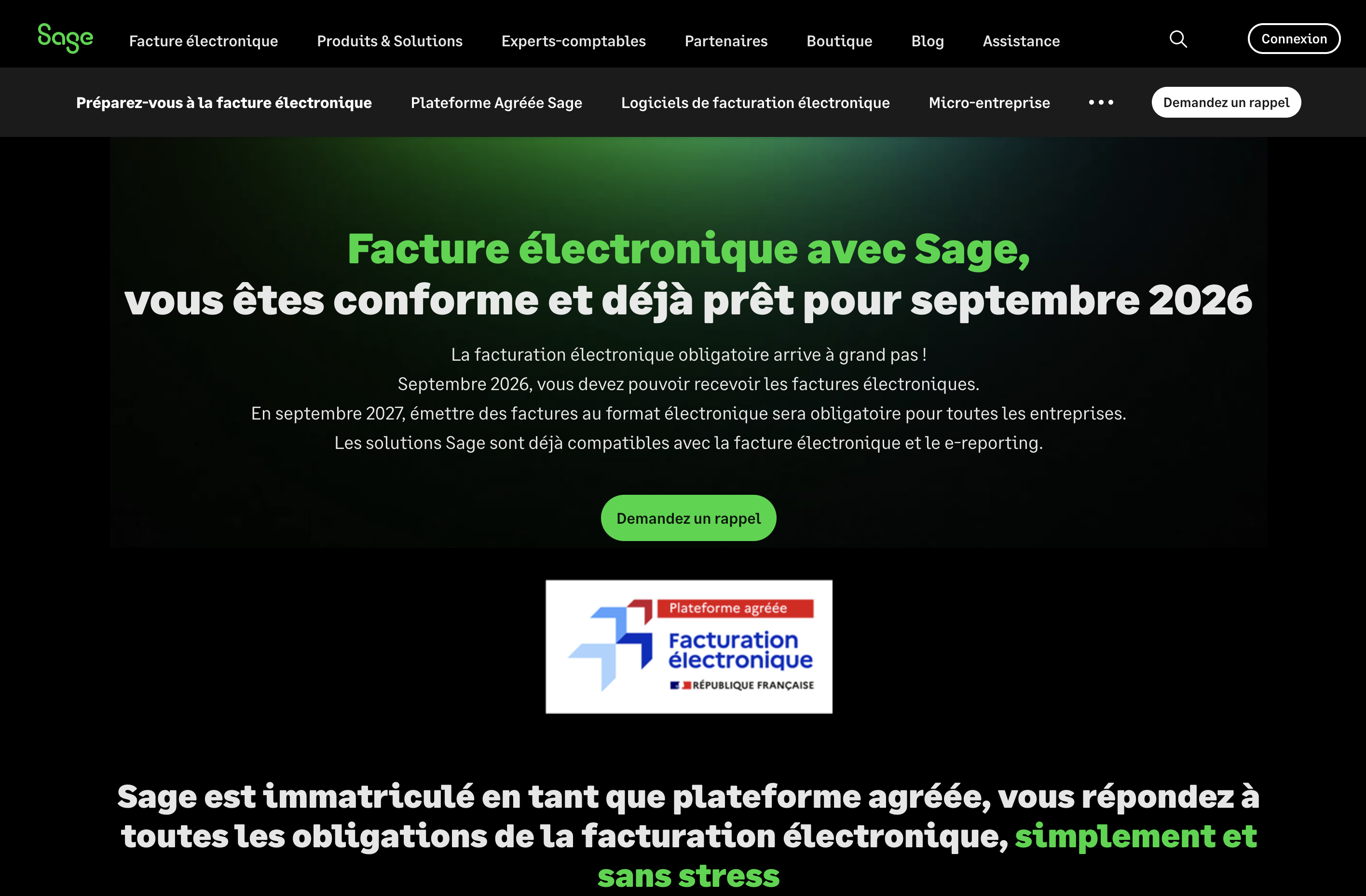 Sage - plateforme agréée