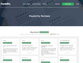 Payability's review section as a page of their website Payability's Reviews Page