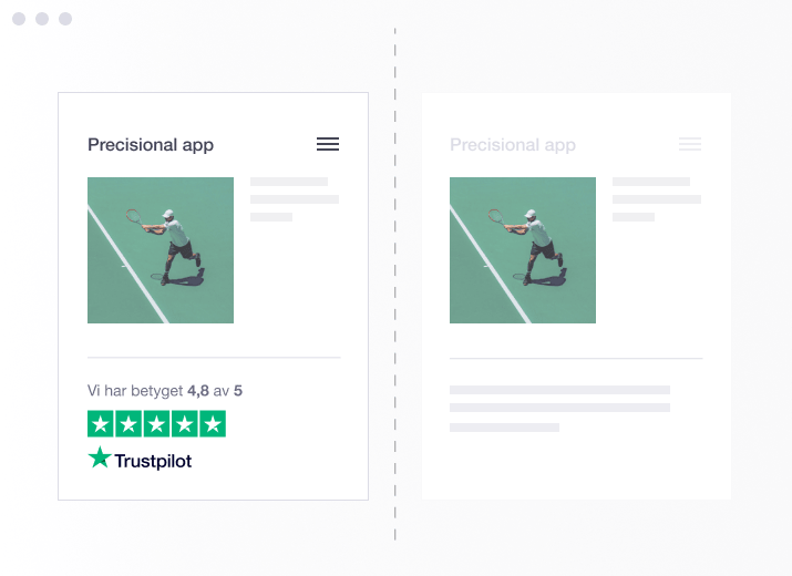 Product illustration of the Trustpilot TrustBox Optimizer tool for split-testing SE - TrustBox Optimizer-min