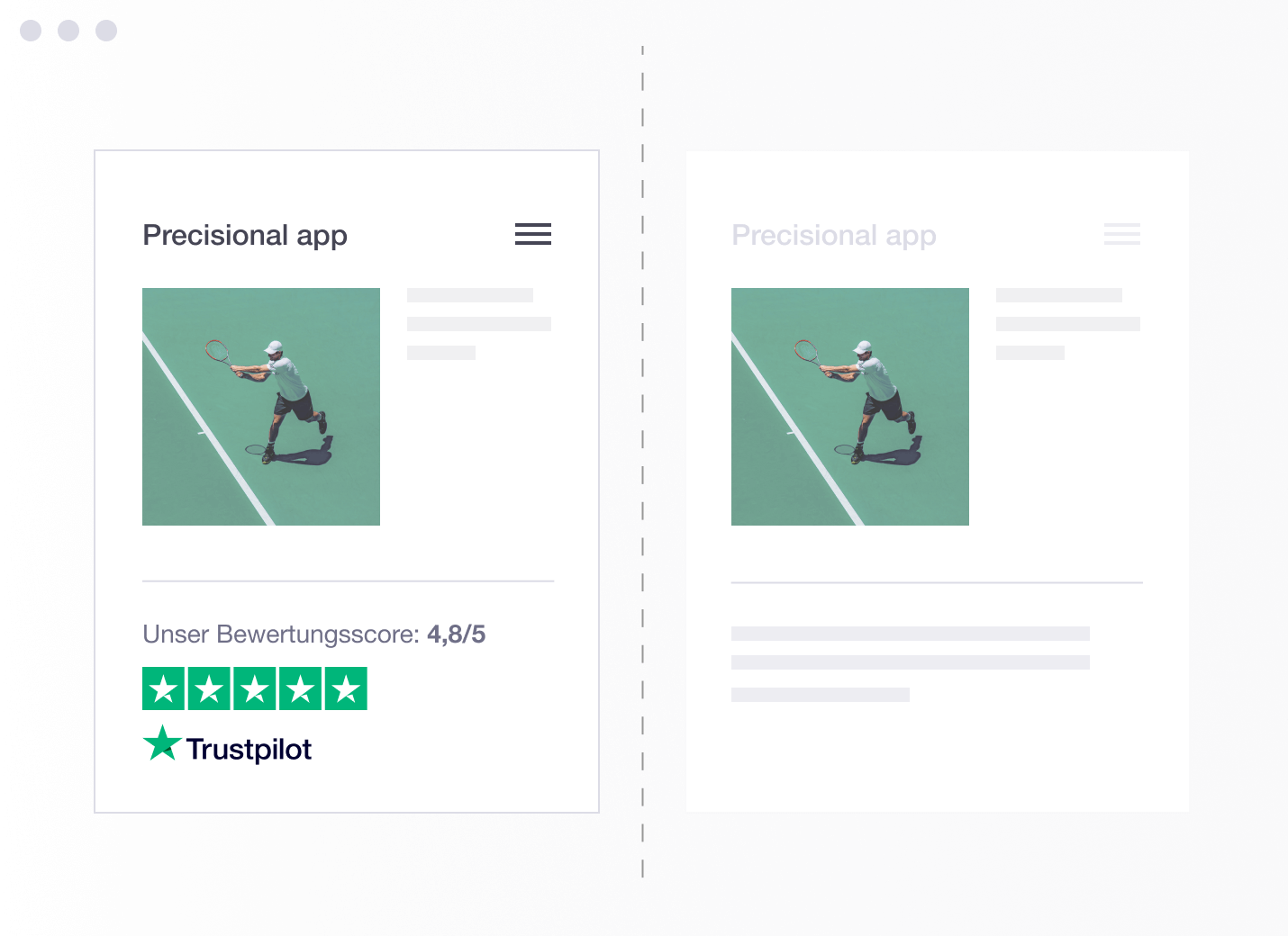 Product illustration of the Trustpilot TrustBox Optimizer tool for split-testing DE - TrustBox Optimizer