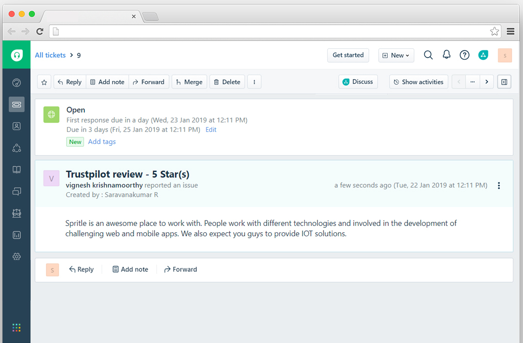 freshdesk integration screenshot
