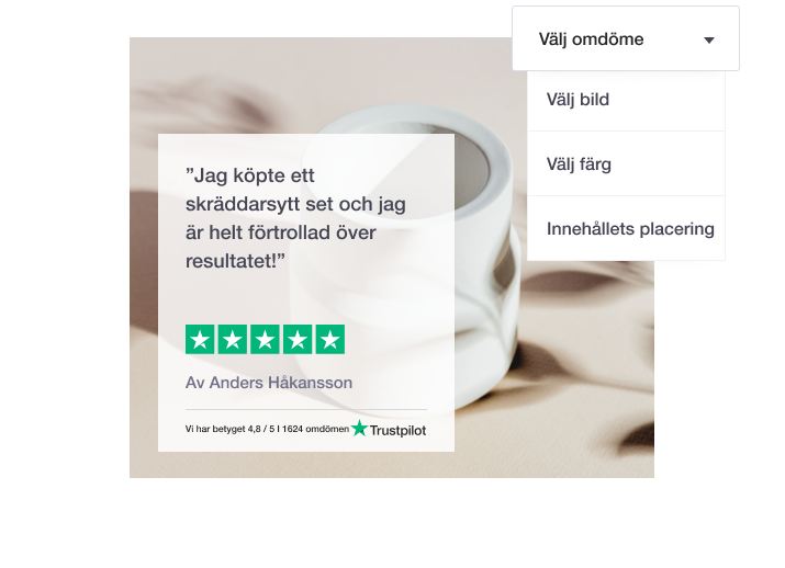 Illustration of Trustpilot's Review Image Generator tool for social media SE - Review Image Generator