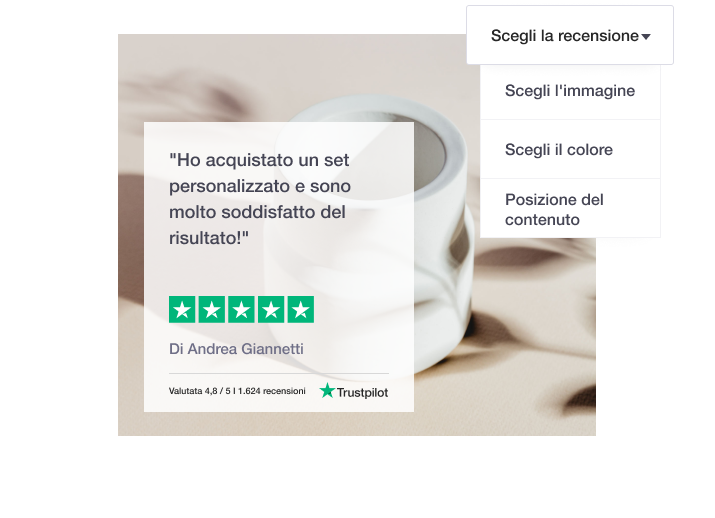 Illustration of Trustpilot's Review Image Generator tool for social media IT - Review Image Generator