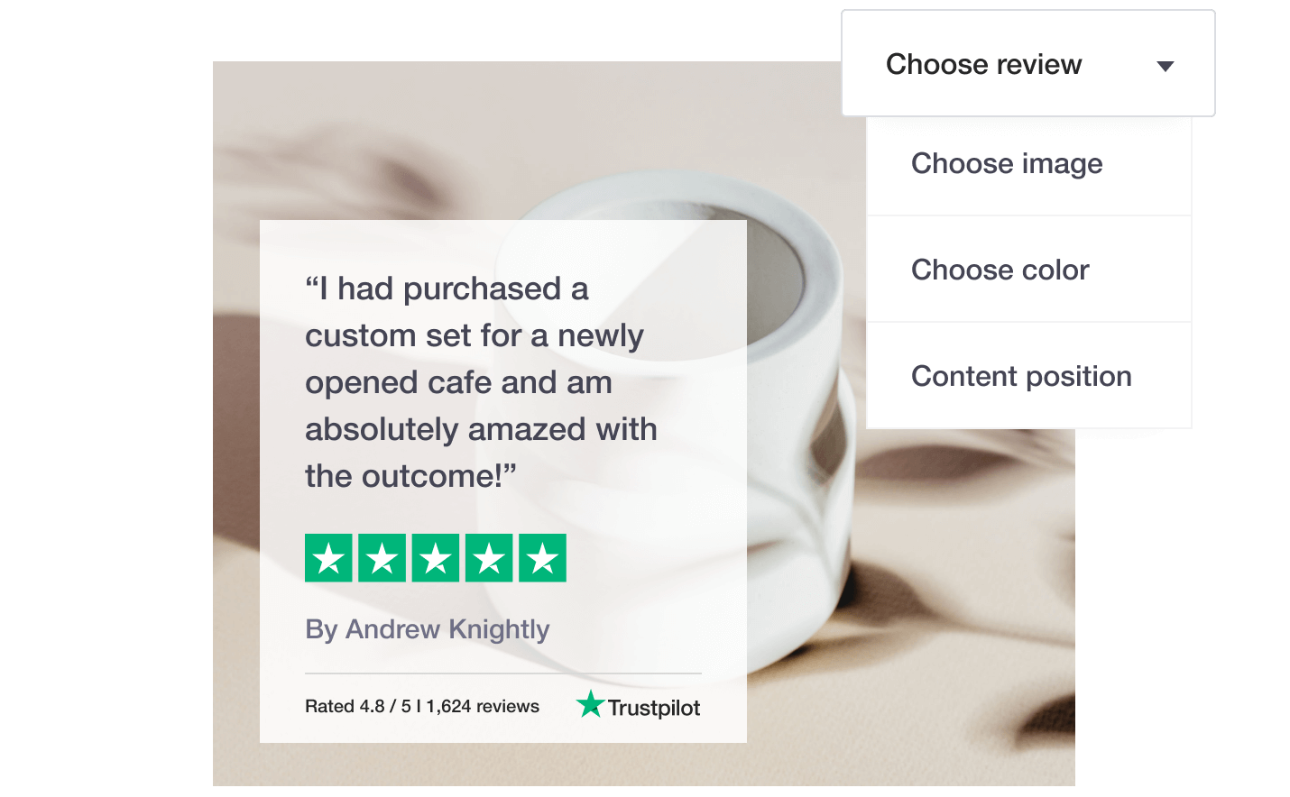 Illustration of Trustpilot's Review Image Generator tool for social media Trustpilot Review Image Generator