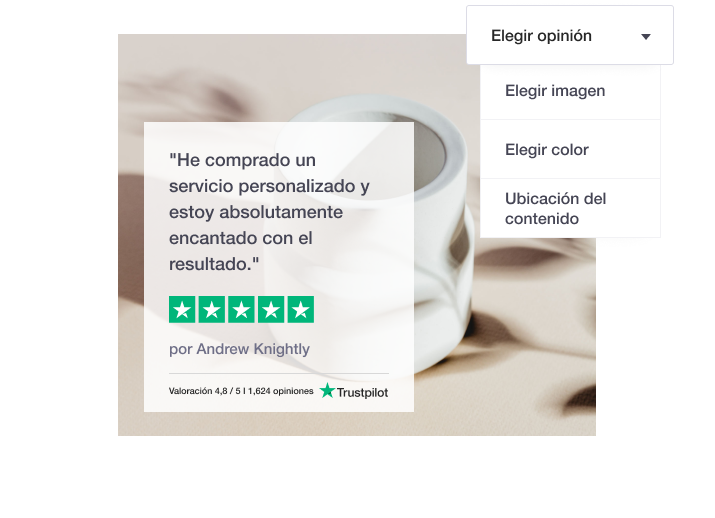 Illustration of Trustpilot's Review Image Generator tool for social media ES - Review Image Generator