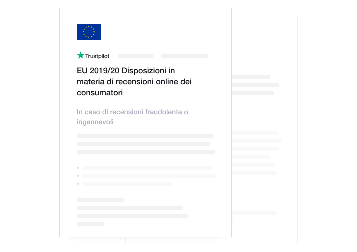 Illustration showing how Trustpilot adheres to EU regulations concerning online consumer reviews IT - Industry standards