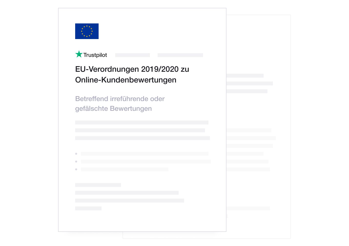 Illustration showing how Trustpilot adheres to EU regulations concerning online consumer reviews DE - Industry standards
