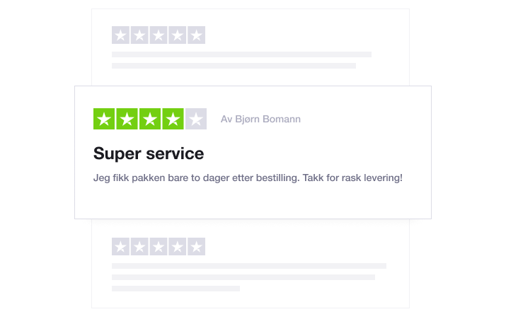 Illustration showing Trustpilot's Review Tagging feature in a Targeted TrustBox widget NO - Targeted TrustBox