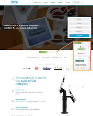 Revel screenshot of the website Revel+Image