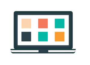 laptop with squares
