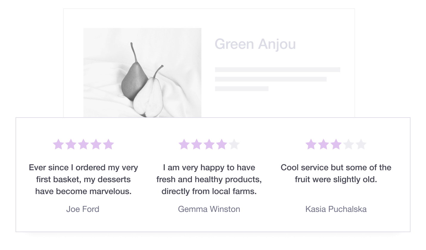Illustration showing how Trustpilot's display API can be used to personalize TrustBox widgets Trustpilot Display API - Custom Review Display