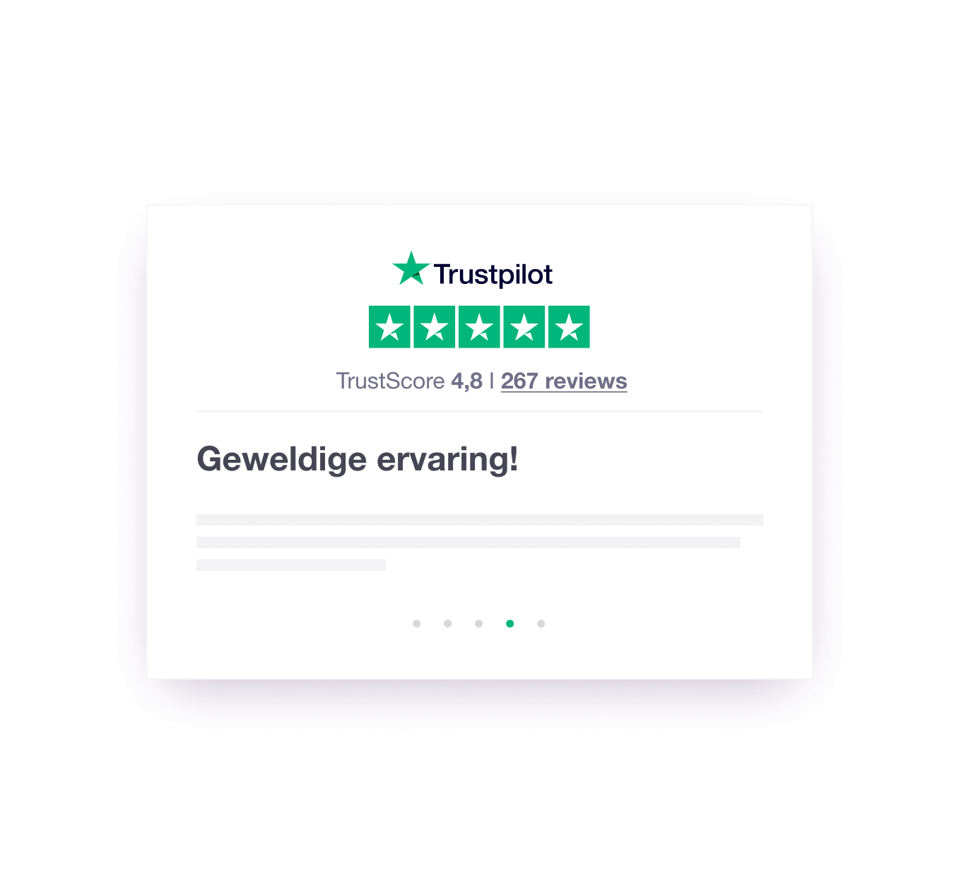 Illustration of a Trustpilot website widget called a TrustBox NL - Jumbotron main image - desktop