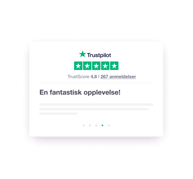 Illustration of a Trustpilot website widget called a TrustBox NO - Jumbotron main image - desktop