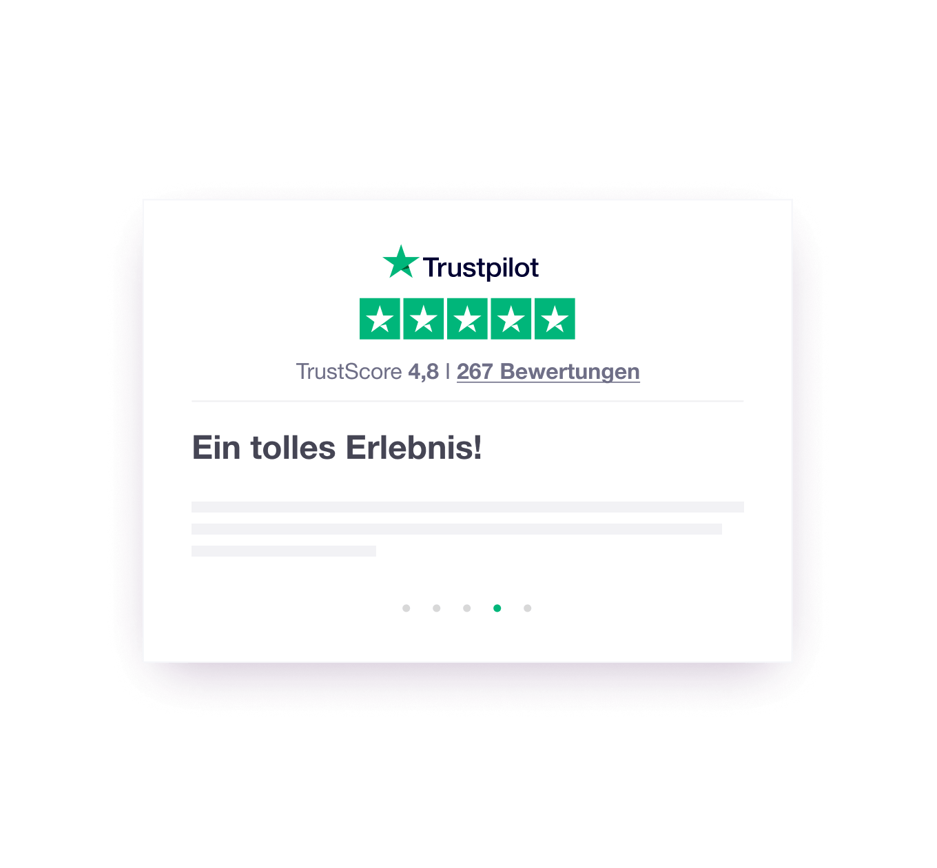 Illustration of a Trustpilot website widget called a TrustBox DE - Jumbotron main image - desktop