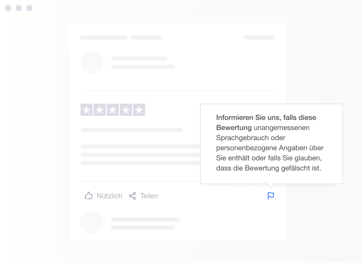 Illustration showing Trustpilot's whistleblower tool for reporting reviews DE - Community whistleblowers