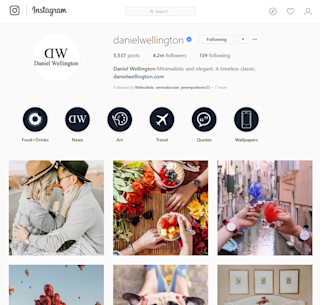 Daniel Wellington Instagram feed social proof example UGC 1