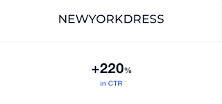 NewYorkDress erzielte durch die Anzeige von Bewertungen in seinen Warenkorb-Erinnerungen einen Anstieg der Klickrate um 220 %. E-Mails