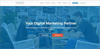 Screenshot of the website of Reload Media partners au reload screenshot