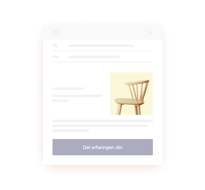 Illustration of a Trustpilot review invitation email NO - Jumbotron main image - desktop-min