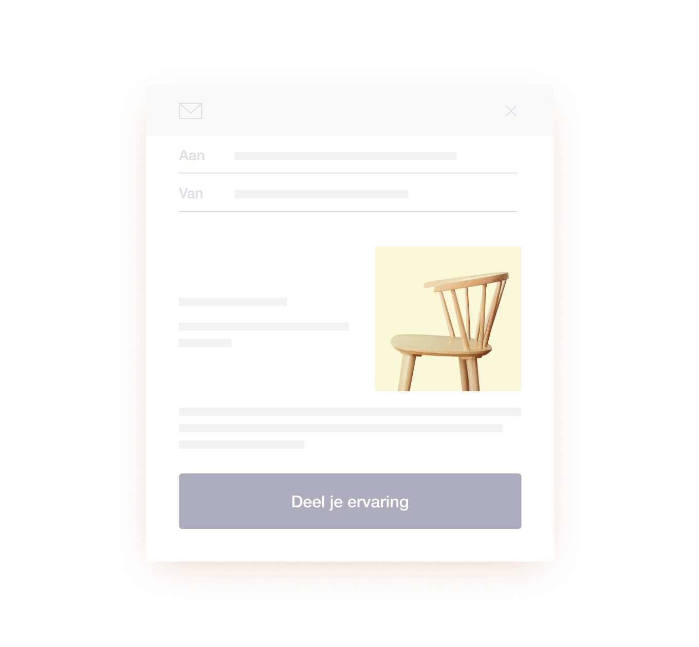 Illustration of a Trustpilot review invitation email NL - Jumbotron main image - desktop