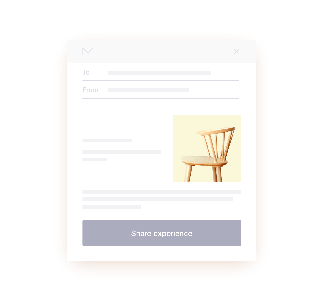 Illustration of a Trustpilot review invitation email Trustpilot review invitation email example