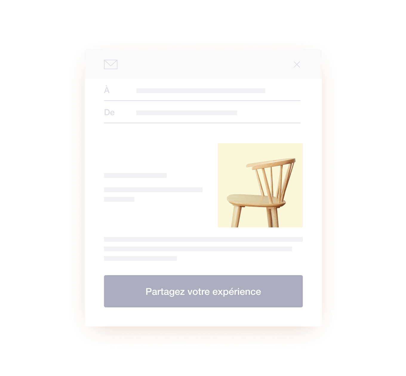 Illustration of a Trustpilot review invitation email FR - Jumbotron main image - desktop