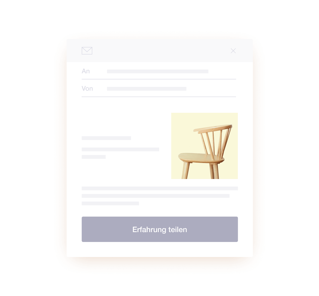 Illustration of a Trustpilot review invitation email DE - Jumbotron main image - desktop