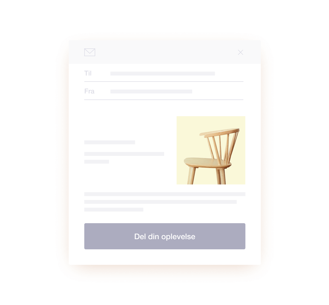Illustration of a Trustpilot review invitation email DK - Jumbotron main image - desktop