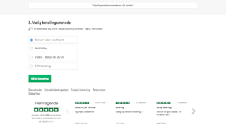 Trustpilot-Bewertungen auf der Warenkorb-Seite von Cykelpartner Trustpilot-Bewertungen auf der Warenkorb-Seite von Cykelpartner