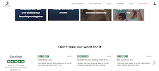 The Yacht Week home page with Trustpilot reviews The Yacht Week home page displaying Trustpilot reviews with a Trustbox carousel