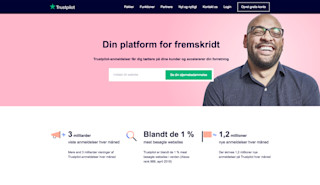 home page of business.trustpilot.com trustpilot bizweb frontpage screenshot dk 800x520