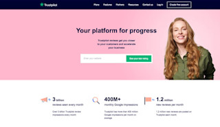 home page of business.trustpilot.com Trustpilot Home Page