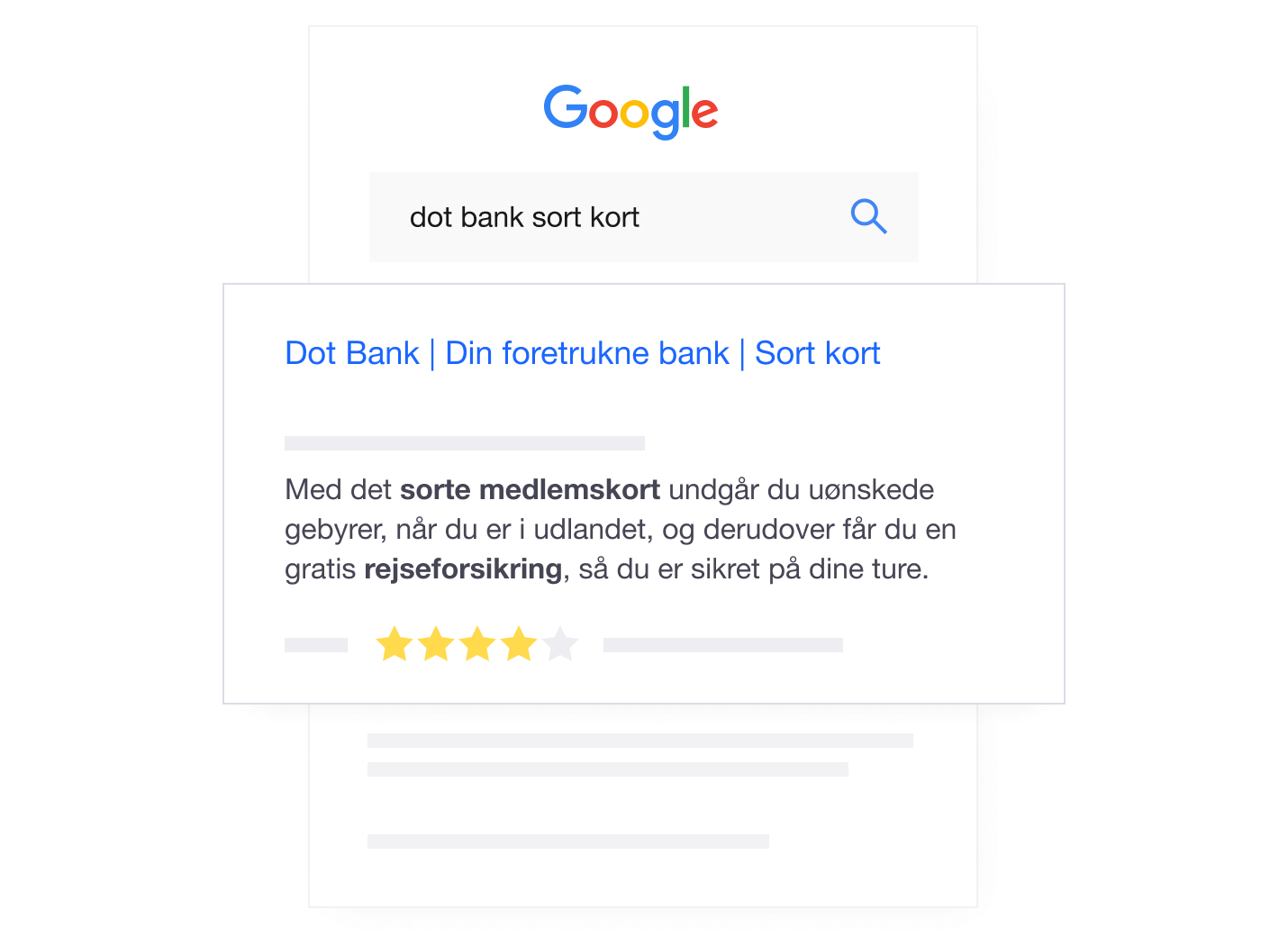 Illustration of how Trustpilot product reviews show up in Google searches DK - Product Review Content