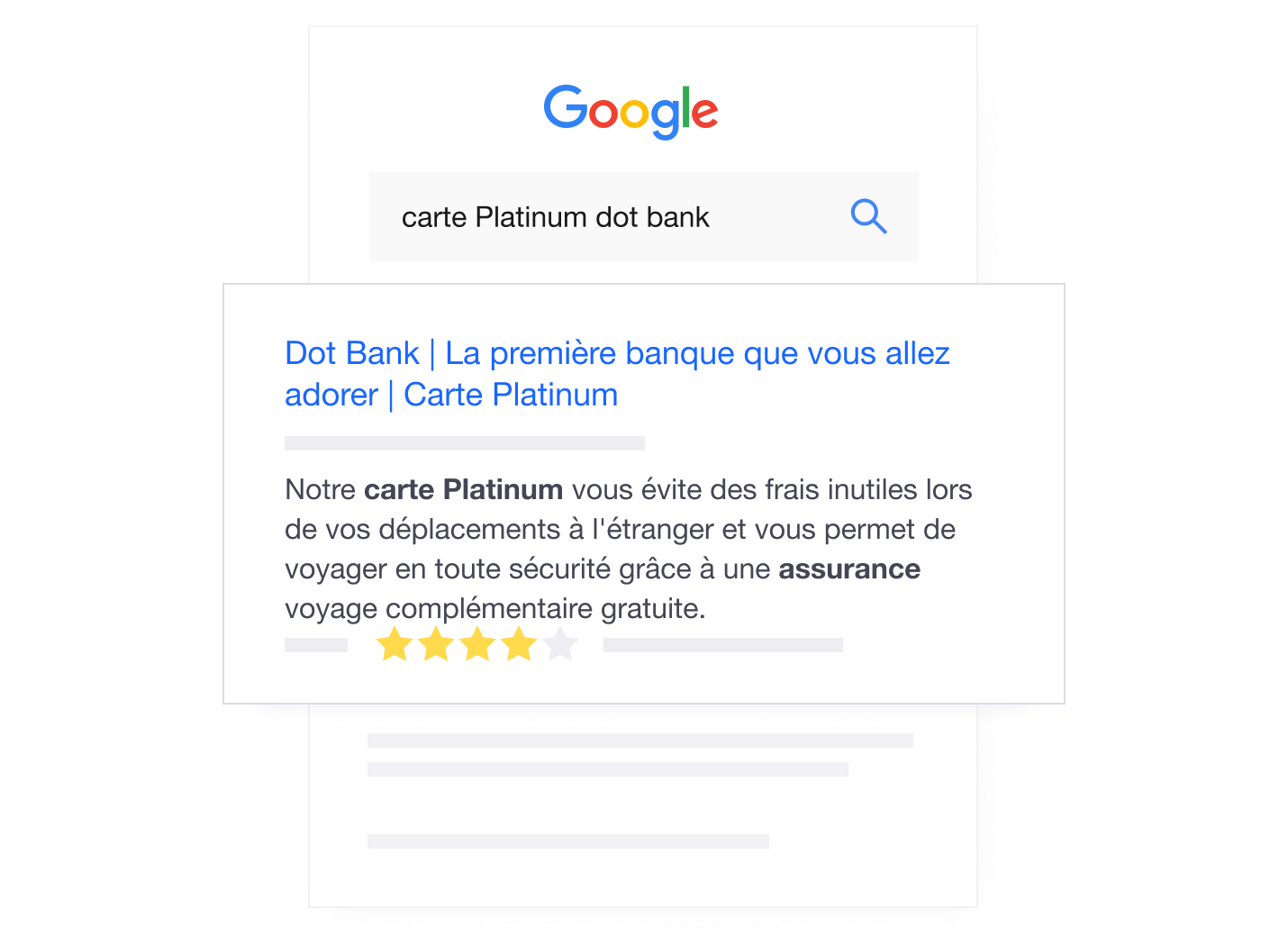 Illustration of how Trustpilot product reviews show up in Google searches FR - Product Review Content